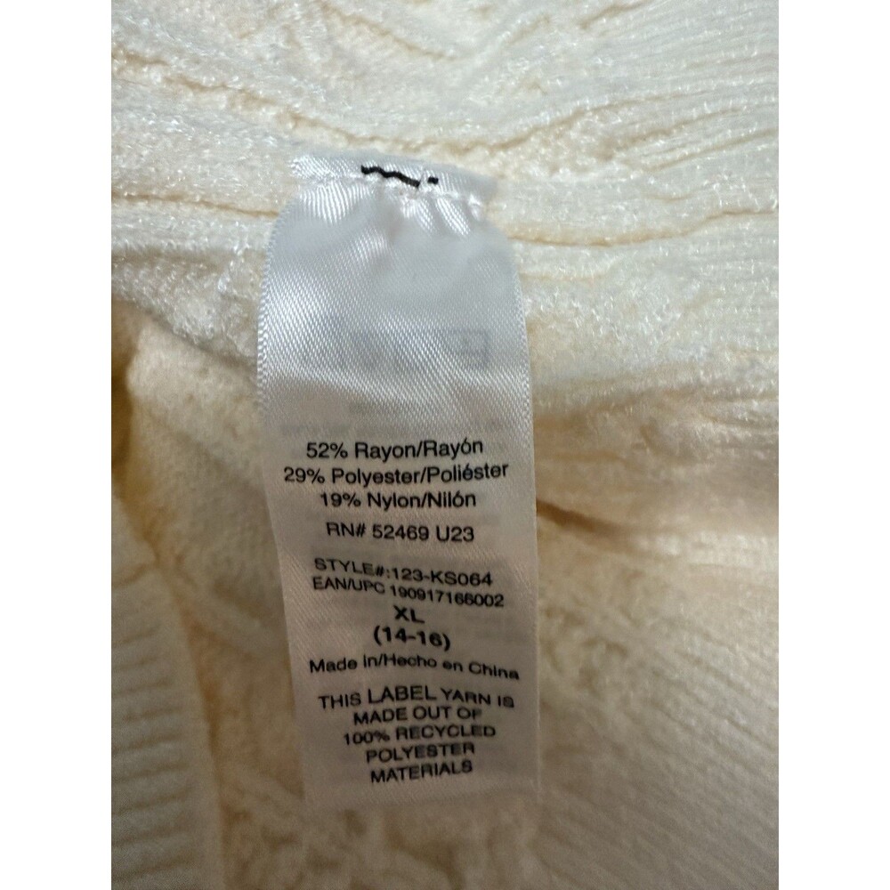 Scoop Kids Cable Knit Sweater Size XL Cream Soft Comfy - Picture 5 of 6